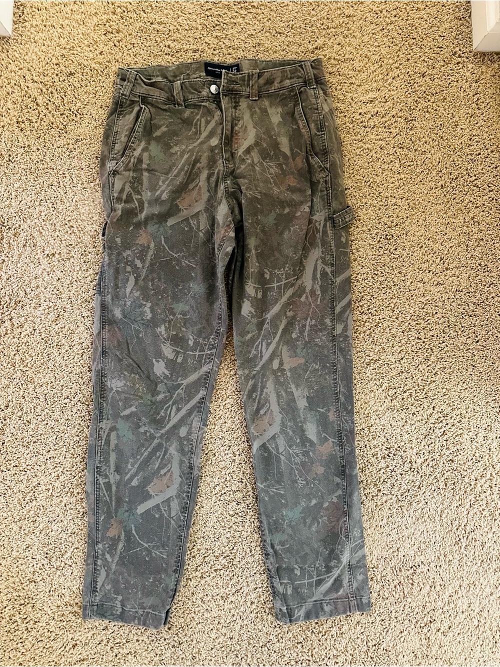 Abercrombie & Fitch Men's Camouflage Cargo Pants - Green & Brown